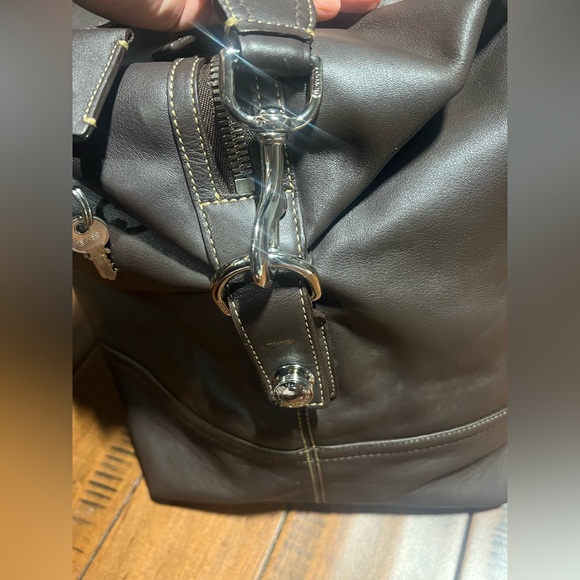 Vintage Coach Dark Brown Leather Unisex Large Cabin WeekenderTravel Duffel Bag - Picture 11 of 16
